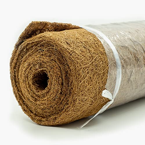 Coconut Fiber Grow Mat, Yarrdfir Natural Coconut Liners for planters, Flower Basket, Natural Coconut Fiber mat, Garden Decoration, Animal pet pad, Reptile Carpet, Snow Mat (10 x 80) - size: 10x 80 inchs