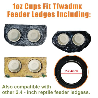 Tfwadmx 120Pcs Paper Gecko Feeding Cups,Samll 1oz Crested Gecko Food Dish,Reptiles Food and Water Bowls Feeder Ledge Accessories Cups for Lizards,Spiders,Frogs - size: 120 pcs