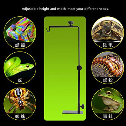 2 Pcs Reptile Lamp Stand, Adjustable Height 15.7-25.2 Inch Lamp Metal Bracket Floor Light Holder Lamp Support for Reptile Terrarium Landing Lighting for Pet Reptiles Tortoise