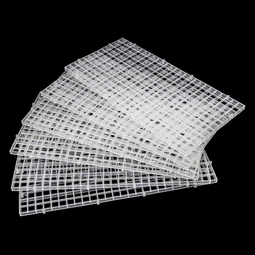 ALEGI Aquarium Fish Tank Divider Plastic Egg Crate Aquarium Filter Bottom Tray Plastic Grid (S 6pcs) - size: S 6pcs