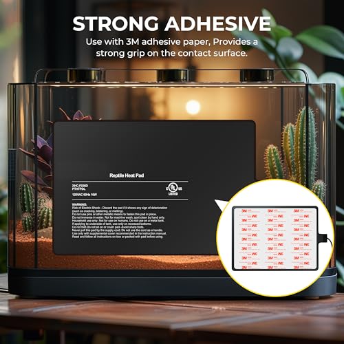 8x12 Inch Reptile Heating Pad 16W Electric Reptile Heat Pad Waterproof Under Tank Terrarium Heat Mats for Reptiles, Amphibians & Small Pets - color: Black, size: 8" x 12"(16W)
