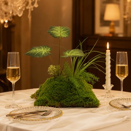 Faux Realistic Grass Mat, Handmade Artificial Foliage Arrangement, Verdant for Craft Projects