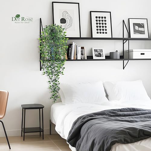 Der Rose 34'' Fake Hanging Plants Artificial Potted Mandala Vine Plants Indoor and Outdoor for Office Home Living Room Bathroom Wall Shelf Decor (1Pack) - size: 34"-Fake Mandala