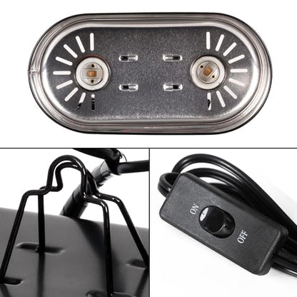 REPTI ZOO Reptile Heat Lamp Combo Pack with Dual Reptile Light Fixture, 100W Intense Basking Spot Light UVA Daylight Heating Lamp & 26W Energy Saving UVA UVB Bulb Spiral Compact Bulb 10.0 - style: DRL01ST4
