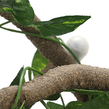 Wnvivi 9.8Ft Reptile Climbing Branch,Artificial Rattan Plants Reptile Box Decor,Simulated Vines with Leaves for Pet Habitat Decor(A1)