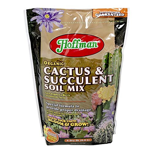 Hoffman Organic Cactus and Succulent Soil Mix to Provide Proper Drainage and Improve Growth in Cacti, 4qts, 2 Pack - size: 2 pack