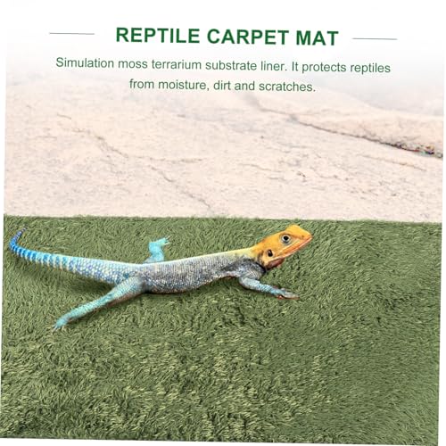 Totority 2pcs Reptile Habitat Cushion Moss Carpet Mat Simulation Substrate Liner Washable Reusable for Lizard Tortoise Frog Terrarium Bedding