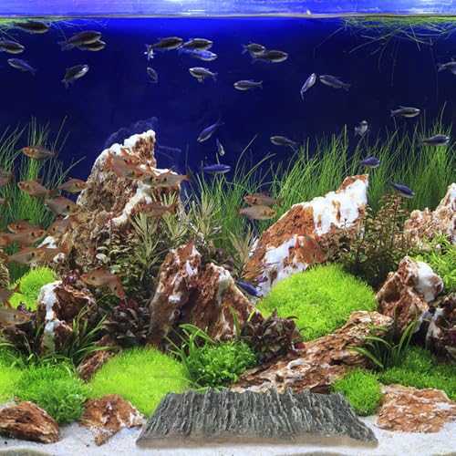 GALPADA 3D Fish Tank Background Board Vertical Texture, Turtle and Cichlid Aquarium Decor, Reptile and Terrarium Decorative Panel for Freshwater Tanks