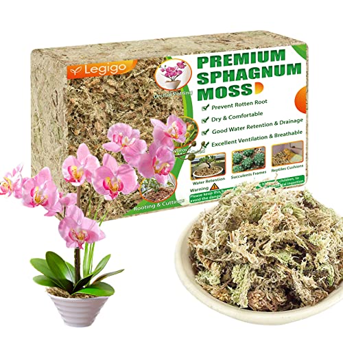 Legigo 14OZ Premium Sphagnum Moss for Plants- 16QT Natural Succulent Carnivorous Plant Moss Dried, Long Fiber Orchid Moss for Orchid Repotting Succulent Sarracenia Potted Plants Gardening and Reptiles - color: 16 QT(Appx.14oz)
