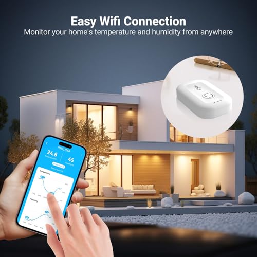 DAYBETTER Smart WiFi Thermometer Hygrometer, 2.4G Indoor Temperature Humidity Sensor with Real-Time DayBetter App Alerts, Temperature Humidity Monitor for Home Nursery Greenhouse Pet 2 Pack - size: 2PACK