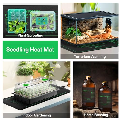 VIVOSUN 2-Pack 48" x 20.75" Durable Waterproof Seedling Heat Mat, UL & MET-Certified Warm Hydroponic Heating Pad for Germination, Indoor Gardening, Greenhouse - size: 48" x 20.75" - 2pack