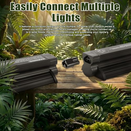 T5 HO UVB Reptile Light Kit, 12.4" Fixture with 8W 10.0 UVB Tube, Suitable for Desert Reptiles Including Juvenile Bearded Dragons in Standard Terrariums - color: 10.0 Desert, size: 8W-12.4Inch