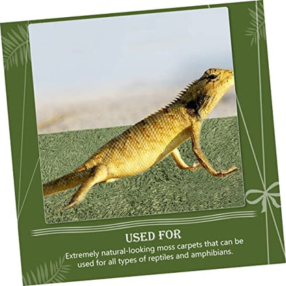 Yardwe Turtle Tank Decorations Reptile Decor Snake Habitat Mat Fake Lawn Mat Reptile Heat Pad Washable