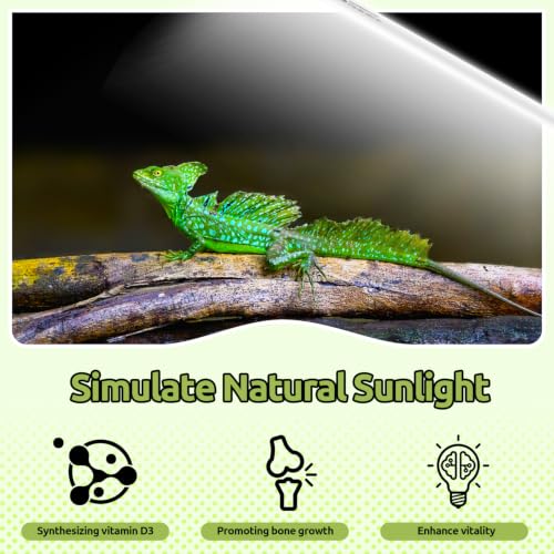 REPTI ZOO 2 Pack 34" T5 5.0 UVB Reptile Light Bulb 39W, UVA UVB Fluorescent Lamp Tube for Turtles, Chameleon, Tortoises, Lizard - color: 5.0 UVB-34" 39W