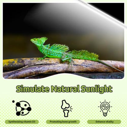 REPTI ZOO 2 Pack 34" T5 5.0 UVB Reptile Light Bulb 39W, UVA UVB Fluorescent Lamp Tube for Turtles, Chameleon, Tortoises, Lizard - color: 5.0 UVB-34" 39W