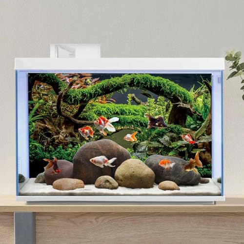 AWERT 72x18 inches Aquarium Background Branches Terrarium Background Aquatic Plant River Bed & Lake Fish Tank Background Vinyl Background - size: 72x18in/180x45cm