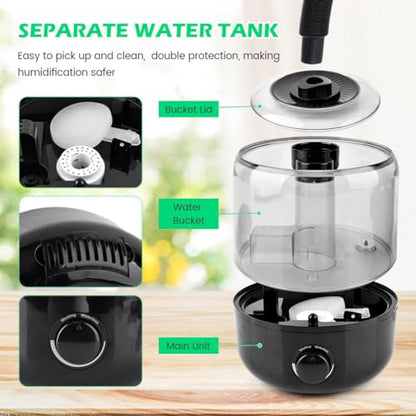 Reptile Humidifier Fogger, 3L Visible Tank Reptile Miste-r for Reptile & Amphibians Terrariums, with Hose Nozzle for Bearded Dragon/Lizard/Gecko/Snake/Tortoise/Moss