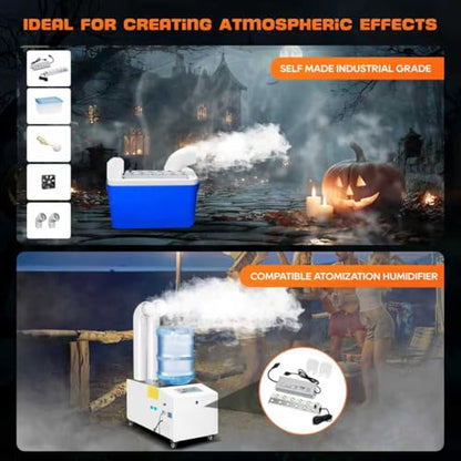 Upgrade Mist Maker Fogger 12 Heads (9000ml/H),Ultrasonic Fogger Humidifier with Floats（No need to add water）,110V 400W Power Water Proof Ultrasonic Mister,for Halloween Atmosphere,Preserva - size: Upgrade Mist Maker Fogger 12 Heads