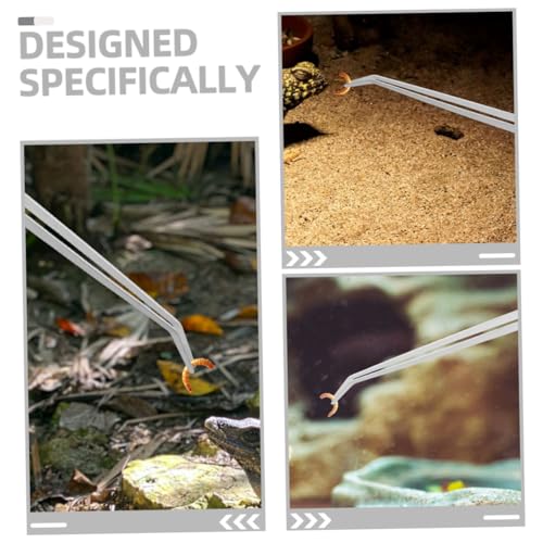 LIOOBO 2pc Reptile Feeding Tongs Stainless Steel Tweezers Long Handle for Terrarium Aquarium