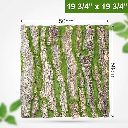 Artificial Moss Bark, Fake Moss Wall | Reptile Terrarium Background, Simulation Fake Moss Sheet for Crafts, Home Decoration Cork Moss Mat (Size : 50x50cm(19 3/4 x 19 3/4in)) - size: 50x50cm(19 3/4 x 19 3/4in)