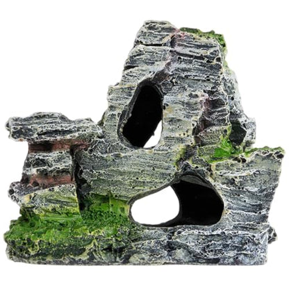 Aquarium Cave, Resin Reptile Hide Rock, 4.3x2.2x3.7 Simulation Rock Cave Hideout for Fish Tank Terrarium Decor Turtles Lizards Snakes Crab