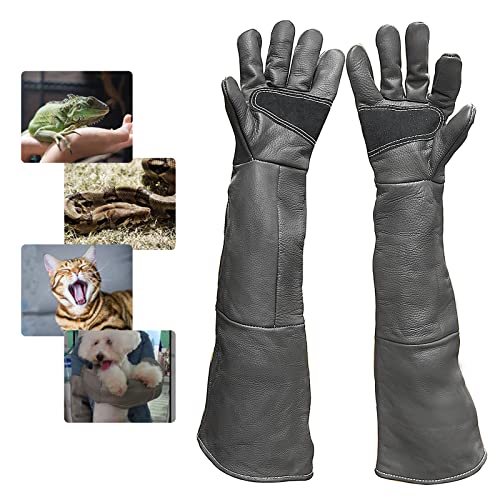 Animal Handling Gloves Bite Resistant, 60cm/ 23.6In Bite Proof Glove for Welding, Gardening, Handling Cat/Dog/Bird/Snake/Lizard/Falcon/Reptile, Anti-Bite Work Gloves (Deep Color) - color: Deep Color