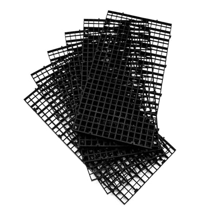 ALEGI Aquarium Fish Tank Divider Plastic Egg Crate Aquarium Filter Bottom Tray Plastic Grid (S 6pcs Black) - size: S 6pcs Black