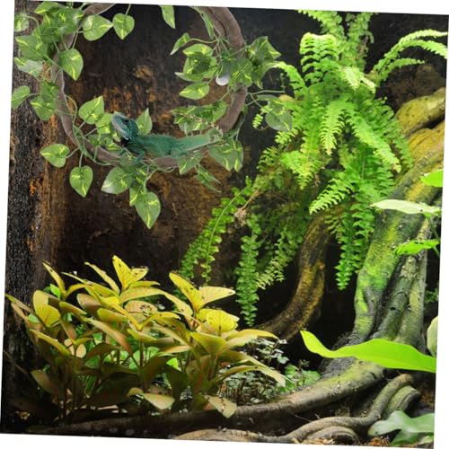 BESPORTBLE 1set Simulation Rattan Jungle Vines for Reptile Tank Decoration Bendable Climbing Branches for Geckos Chameleons and Iguanas Pu Material Natural Appearance