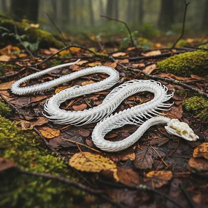 Taxidermy Real Animals Skull Decor - Model Animals Bones Specimen,Taxidermy Supplies for Science Education,Collection (Snake Skeleton) - style: Snake Skeleton