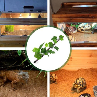 STOBAZA Realistic Artificial Climbing Vine Branch with Suction Cup, Flexible Faux Jungle Plant for Reptile Terrarium Decoration, Suitable for Bearded Dragons, Geckos, Frogs, and Snakes