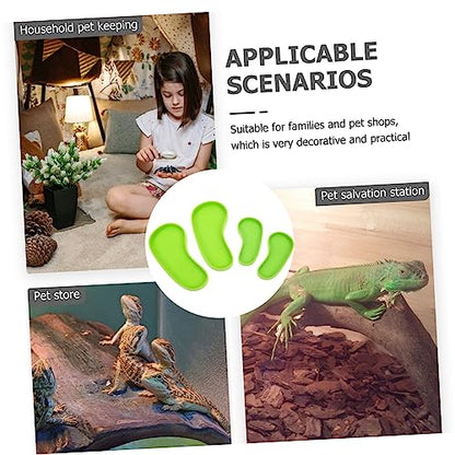 FOMIYES 4pcs Reptile Water Feeder Bowls Pet Drinking Dishes for Tortoises Lizards Snakes Decorative Non- Design for Easy Use and Cleaning
