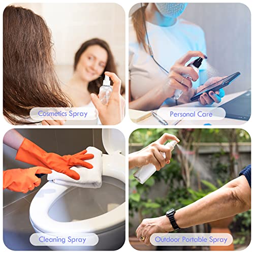 Eccliy 32 Pcs 8 oz Spray Bottles Fine Mist Cleaning Bottles Clear Empty Plastic Travel Sprayer Refillable Sprayer with Cap for Cleaning Solutions Oils Travel Perfumes(Mix,Clear) - color: Mix, style: Clear