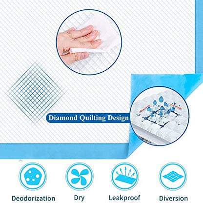 Rabbit Pee Pads Disposable Cage Liners Absorbent Leak-Proof Diaper Mat Small Animal Toilet Potty Training for Squirrel Guinea Pig Ferret Hedgehog Hamster Chinchilla Puppy (20PC, Blue) - size: 13''x18''- 20 Counts