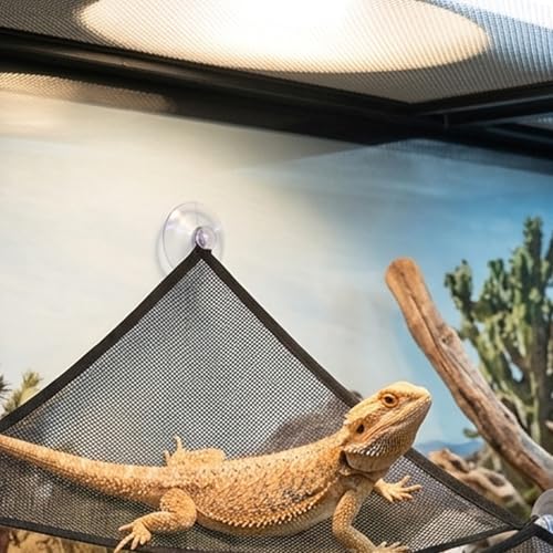 2PCS Bearded Dragon Hammock, Reptile Hammock Vertical Space Utilization in Terrariums, Snake Hammock Multi-Species Habitat Sharing, Basking Area Maintenance, Medium Size and Rectangle Shape