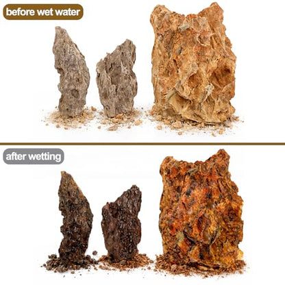 Eorbow 12lbs Natural Dragon Stones, Decorative Aquarium Rocks, Large Fish Tank Rock for Terrariums Aquarium Landscaping Paludariums Reptile Enclosures Bonsai Gardens, Mixed Sizes 6-12 Inches