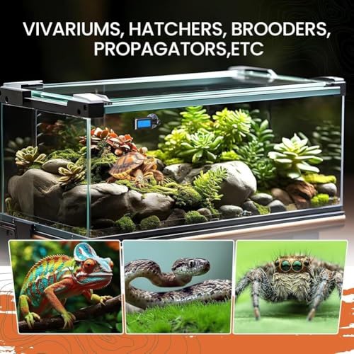 Mini Thermometer Indoor Digital Temperature Humidity Meter forTerrarium Reptile Accessories forHumidor, Thermostat Reptile Tank