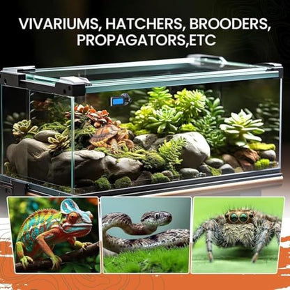 Mini Thermometer Indoor Digital Temperature Humidity Meter forTerrarium Reptile Accessories forHumidor, Thermostat Reptile Tank