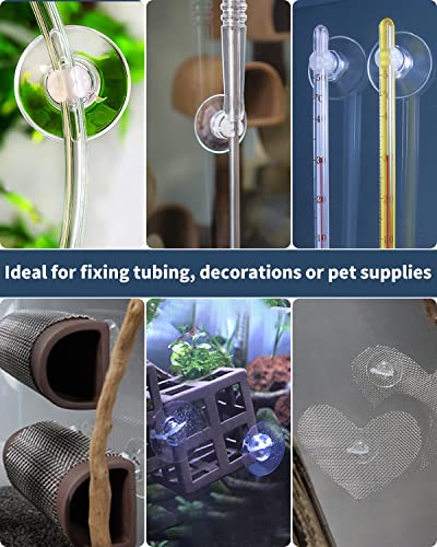 Pawfly 20 Pack Aquarium Suction Cups with Clips and Adjustable Zip Ties Cables Fish Tank Tools for Binding Moss Holding Airline Tubing Decorations Shrimp Nests and Reptile Hammocks - size: 20 Pack
