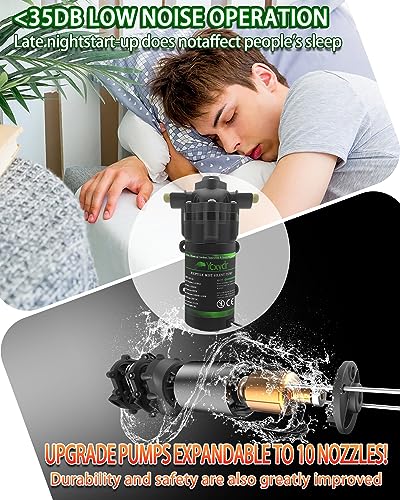 Reptile Mister Automatic Misting System, Reptile Humidifiers for Terrariums, Reptile Misting System with Programmable Timer & 6PCS Adjustable 360° Nozzles, for a Variety of Reptiles/Amphibians/Herbs - size: 6 Nozzles