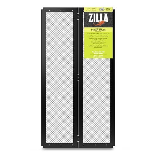 Zilla Pet Reptile Terrarium Fresh Air Screen Cover with Center Hinge 24" x 12" - size: 25.6"L x 13.8"W x 1.8"H