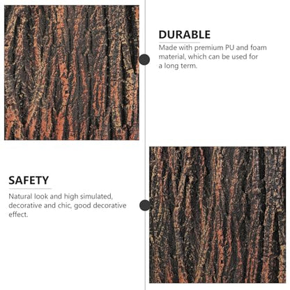 Alipis Aquarium Background Board and Lifelike Oak Bark 3D Decorative Landscape Panel for Fish Tanks and Reptile Terrariums, Ultra-Thin Pu Material Suitable for Turtle and Bearded Dragon