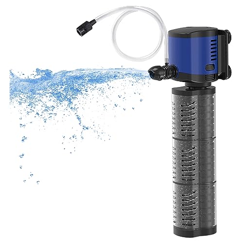 Aquarium Filter Powerful 260GPH for 35-75 Gallon Fish Tank Small Pond Fountain, Wave-maker Submersible Water Pump Turtle Tank Filter for Saltwater & Freshwater System - size: JQP-1000F-260GPH(for 35-75 Gallon)