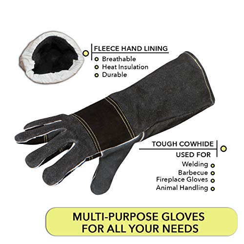 Suse's Kinder Protective Gloves, Professional Animal Handling for Dog Cat, Falconry Parrot - size: Large