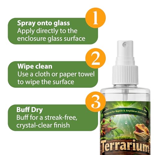 CTWPets Terrarium Glass Cleaner for Bioactive Terrariums – Safe for Dart Frogs, Bearded Dragons, Geckos & More | Streak-Free, Plant & Invert Friendly Formula (1)