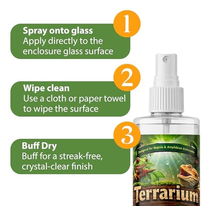 CTWPets Terrarium Glass Cleaner for Bioactive Terrariums – Safe for Dart Frogs, Bearded Dragons, Geckos & More | Streak-Free, Plant & Invert Friendly Formula (1)