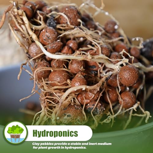 Doter 1.1 LB Clay Pebbles Leca Balls for Plants, hydroponic expanded Clay Pebbles, Ideal for Potted Planter Drainage Rocks Material