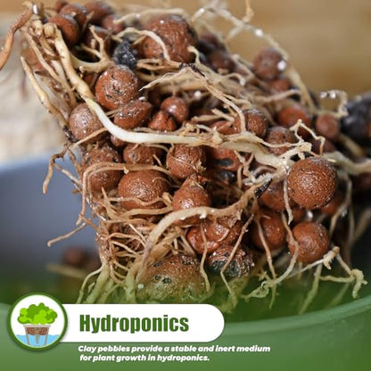 Doter 1.1 LB Clay Pebbles Leca Balls for Plants, hydroponic expanded Clay Pebbles, Ideal for Potted Planter Drainage Rocks Material