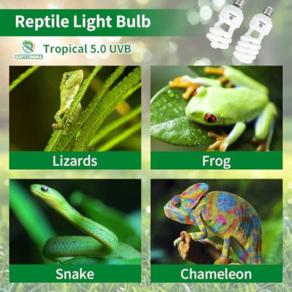 UVA UVB Reptile Light 23W 5.0,Tropical & Sub-Tropical Terrarium Compact Fluorescent Lamp,UVB Reptile Light Bulb for Snake,Chameleons,Iguanas,Turtles - size: 5.0-23