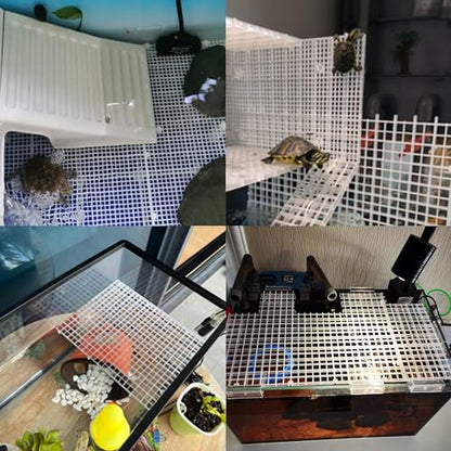 ALEGI Aquarium Fish Tank Divider Plastic Egg Crate Aquarium Filter Bottom Tray Plastic Grid (L 6pcs) - size: L 6pcs