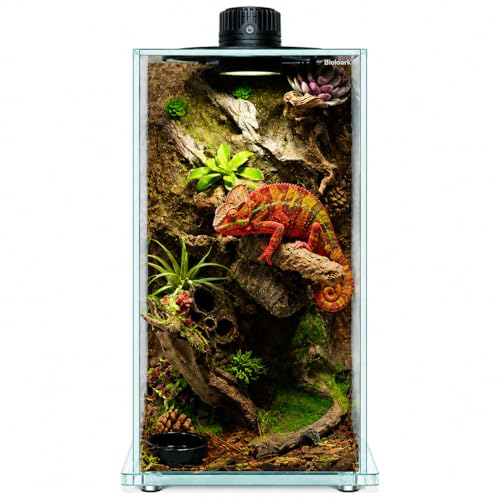 Bioloark BIO Bottle Glass Terrarium with LED Grow Light, Professional Moss Terrarium with Adjustable Ventilation, Low-Iron Glass for Moss, Succulents & Living Ecosystems, FD-200 (8.7" x 8.7" x 16.1") - color: FD-200 (8.7"X8.7"X16.1")